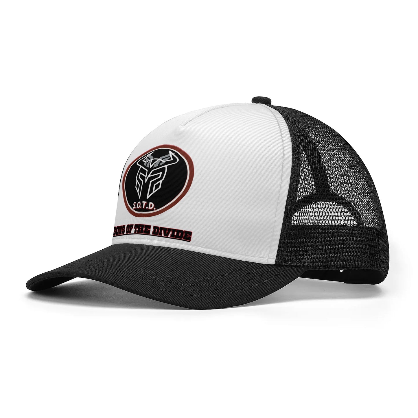 Sons of the Divide- Red logo Mesh Trucker Hat